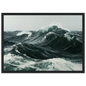 Heavy Atlantic swell in thick oil paint, print in a black frame