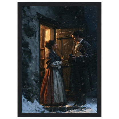 The First-Foot, print in a black frame
