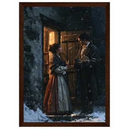 The First-Foot, print in a dark wood frame