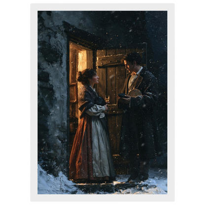 The First-Foot, print in a white frame