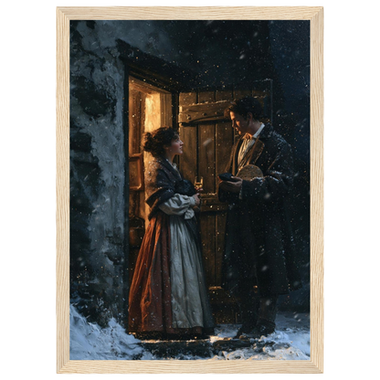 The First-Foot, print in a natural wood frame