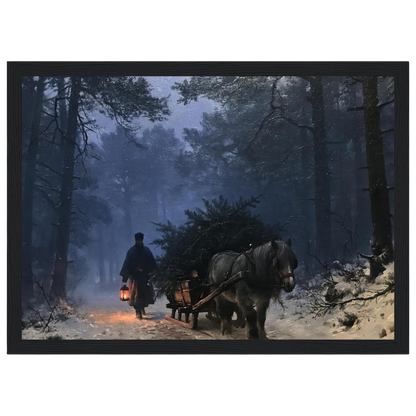 The Spruce Sledge, print in a black frame