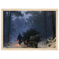 The Spruce Sledge, print in a natural wood frame