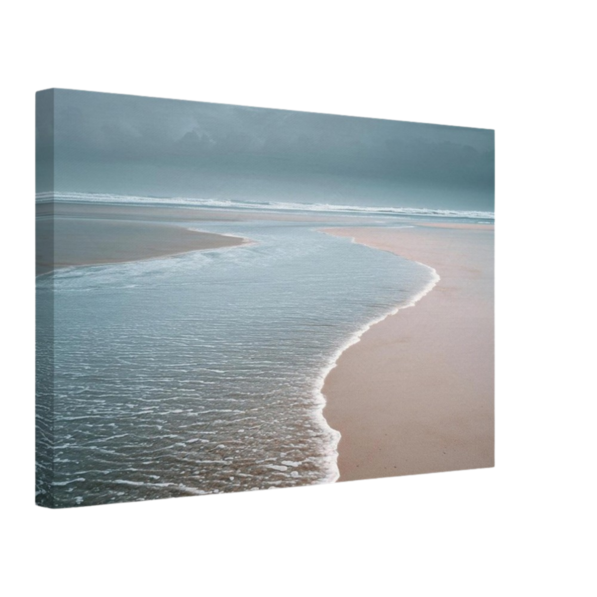 The Tide Line, canvas seen from an angle with the image continuing around the wrapped edge