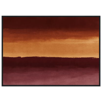 Three bands in rust and ochre, print in a black frame