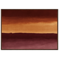 Three bands in rust and ochre, print in a dark wood frame