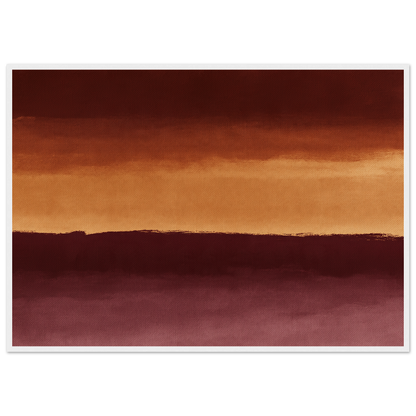 Three bands in rust and ochre, print in a white frame