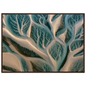 Tidal channels from above, print in a dark wood frame
