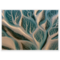 Tidal channels from above, print in a white frame