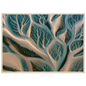Tidal channels from above, print in a natural wood frame