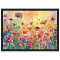 Wildflower meadow, print in a black frame