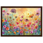 Wildflower meadow, print in a dark wood frame