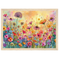 Wildflower meadow, print in a natural wood frame