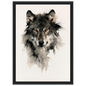 Wolf in ink, print in a black frame